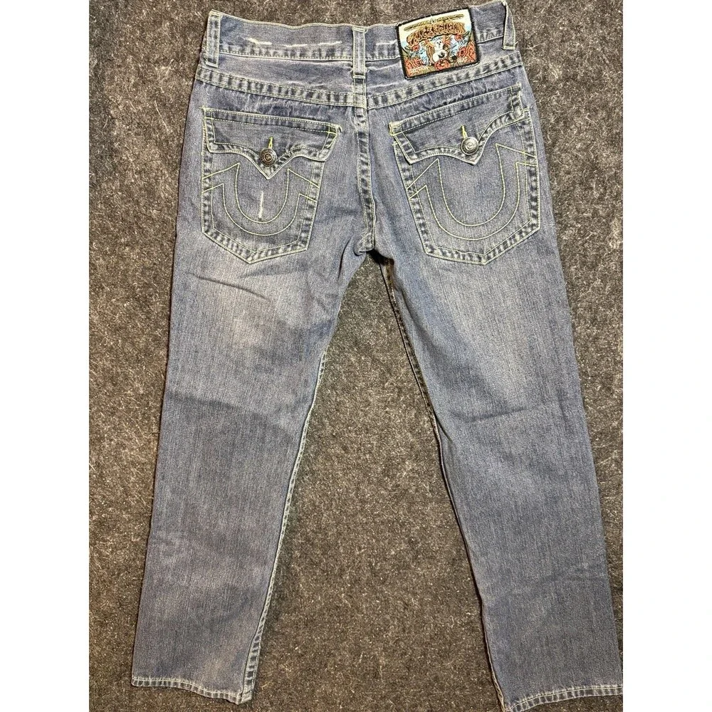 True Religion World Tour Section Straight Seat Jeans Men's Size 34x31. READ